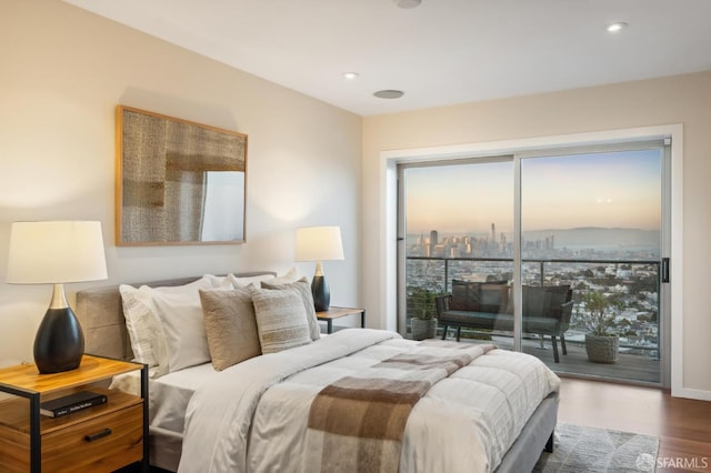 11 Perego Ter Unit 6, San Francisco, CA 94131 - bedroom featuring access to outside, wood finished floors, and recessed lighting
