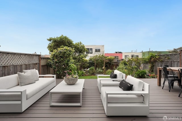 1643 43rd Ave, San Francisco, CA 94122 - deck featuring an outdoor living space and a fenced backyard