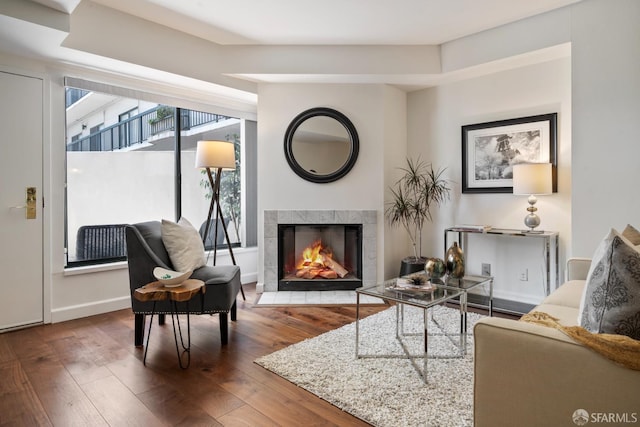 601 Van Ness Ave Unit 35, San Francisco, CA 94102 - living area with a fireplace and wood-type flooring