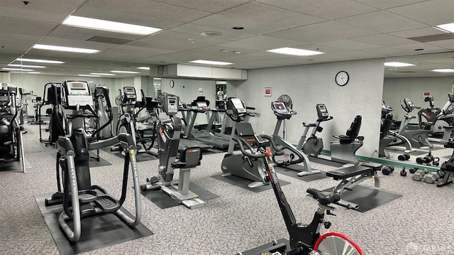 601 Van Ness Ave Unit 35, San Francisco, CA 94102 - gym with a drop ceiling and carpet