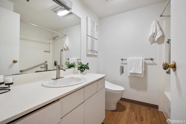 601 Van Ness Ave Unit 35, San Francisco, CA 94102 - bathroom with vanity, wood finished floors, and bathing tub / shower combination