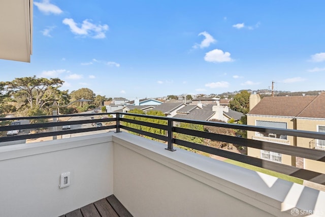 balcony with a residential view