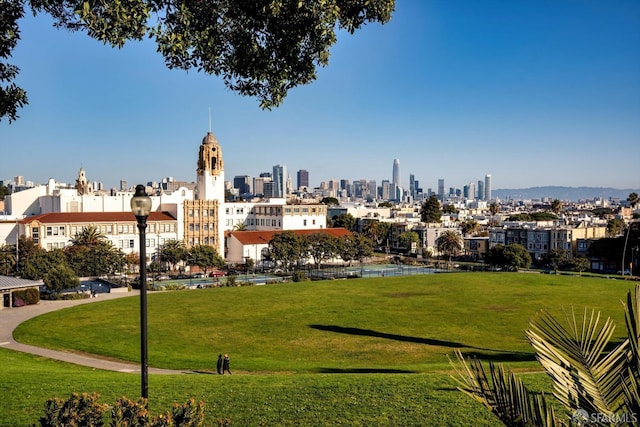 3870 18th St, San Francisco, CA 94114 - view of home's community featuring a lawn and a skyline view