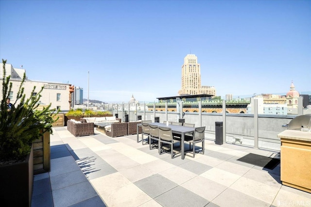 view of patio with an outdoor living space