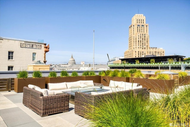 view of patio with outdoor lounge area