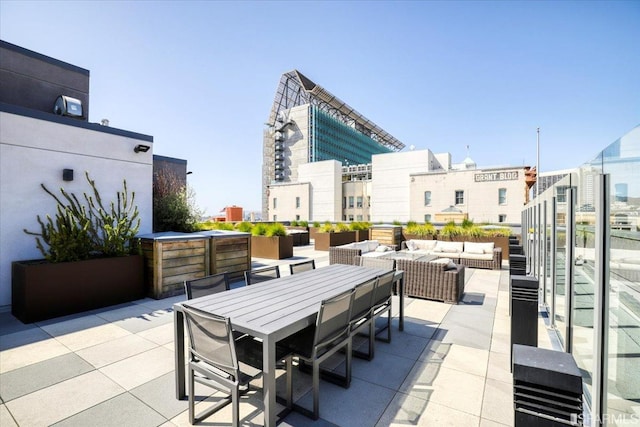 view of patio featuring an outdoor living space