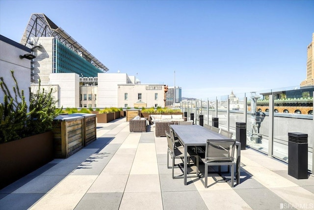 view of patio with an outdoor living space