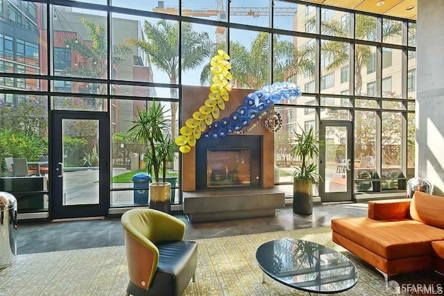 170 King St Unit 1104, San Francisco, CA 94107 - building lobby with a wall of windows