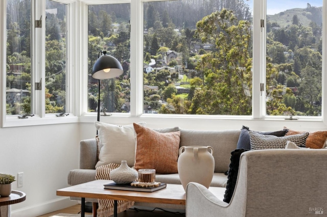view of sunroom