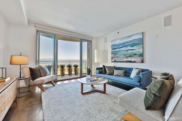 229 Brannan St Unit 12C, San Francisco, CA 94107 - living area with dark wood-style flooring