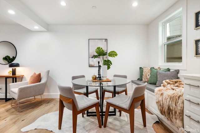 dining room featuring light hardwood / wood-style flooring