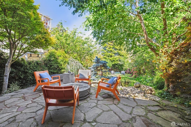 61 Homestead St, San Francisco, CA 94114 - view of patio with an outdoor fire pit