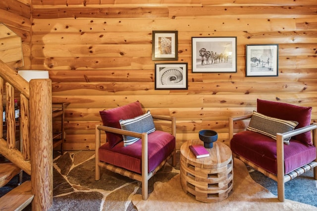 61 Homestead St, San Francisco, CA 94114 - living area featuring rustic walls and carpet