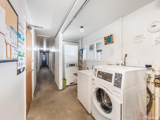 1220 La Playa St Unit 105, San Francisco, CA 94122 - community laundry featuring estacked washer and dryer and washer and dryer