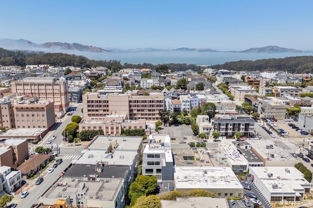 bird's eye view with a mountain view