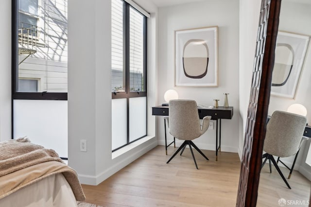 office featuring light hardwood / wood-style flooring