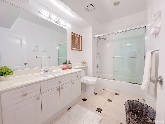 1951 Ofarrell St Unit 420, San Mateo, CA 94403 - full bath featuring vanity, combined bath / shower with glass door, and tile patterned floors