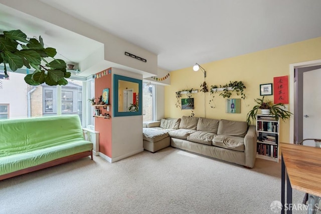 living room featuring carpet floors