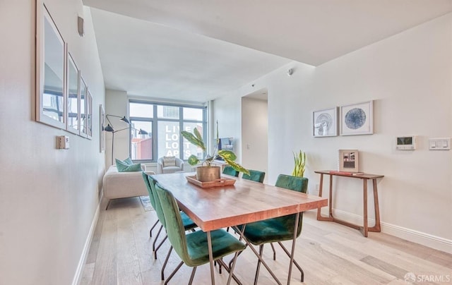 dining area featuring light hardwood / wood-style flooring