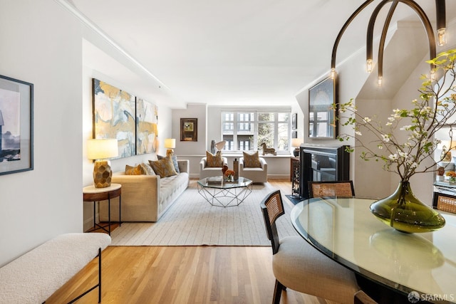 1340 Clay St Unit 302, San Francisco, CA 94109 - living room with wood finished floors and a fireplace