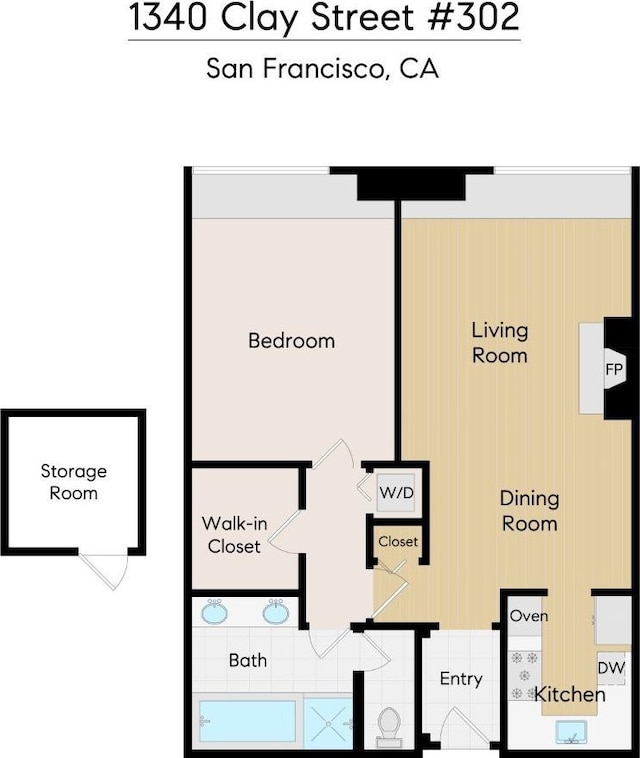 1340 Clay St Unit 302, San Francisco, CA 94109 - view of property floor plan
