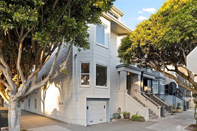 view of front of house with a garage