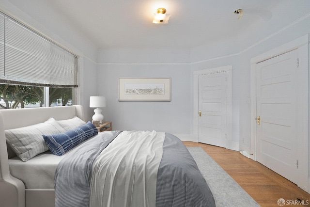 bedroom featuring light hardwood / wood-style flooring