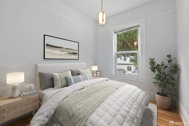 bedroom featuring wood-type flooring