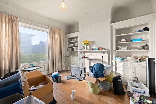 miscellaneous room with hardwood / wood-style floors