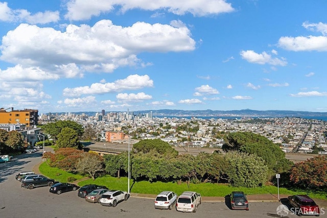 aerial view with a city view