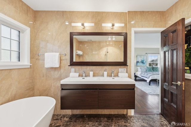1475 Monterey Blvd, San Francisco, CA 94127 - ensuite bathroom with tile walls, vanity, and a soaking tub