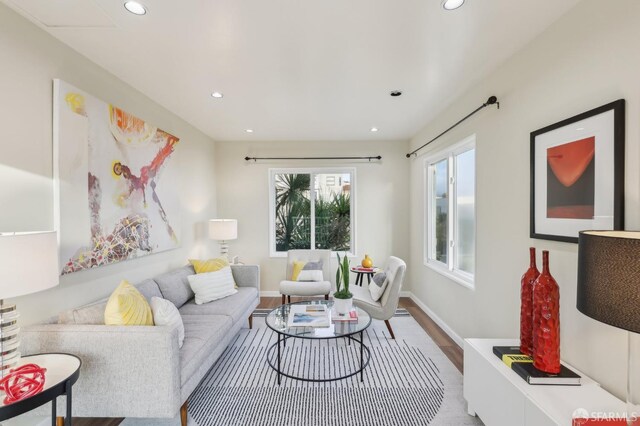 1475 Monterey Blvd, San Francisco, CA 94127 - living room with recessed lighting, wood finished floors, and baseboards