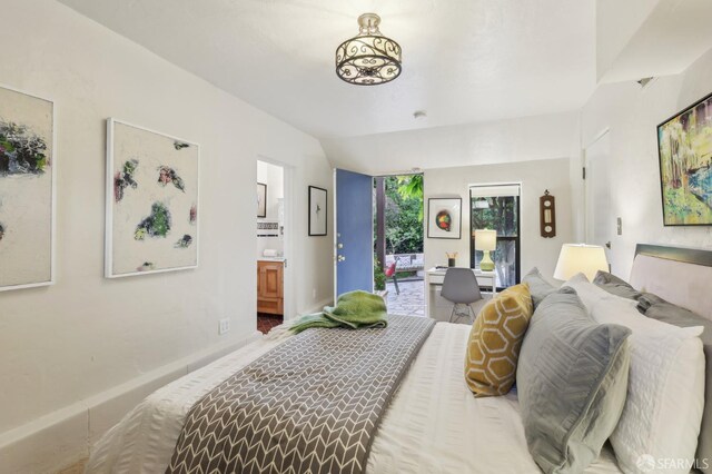 1475 Monterey Blvd, San Francisco, CA 94127 - bedroom featuring vaulted ceiling, baseboards, and ensuite bathroom