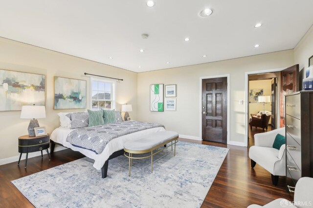 1475 Monterey Blvd, San Francisco, CA 94127 - bedroom featuring dark wood-type flooring, baseboards, and recessed lighting