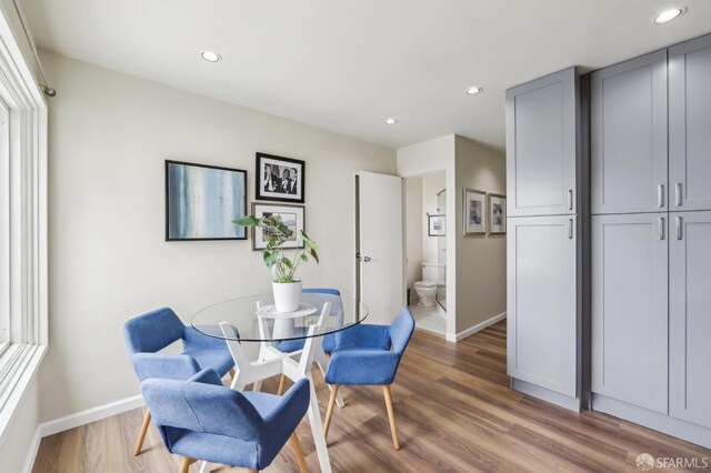 1475 Monterey Blvd, San Francisco, CA 94127 - dining area featuring baseboards, wood finished floors, and recessed lighting