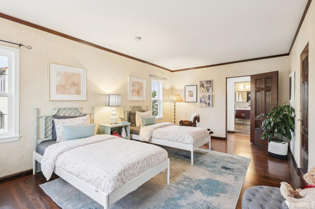 1475 Monterey Blvd, San Francisco, CA 94127 - bedroom featuring dark wood-style floors, ornamental molding, and baseboards