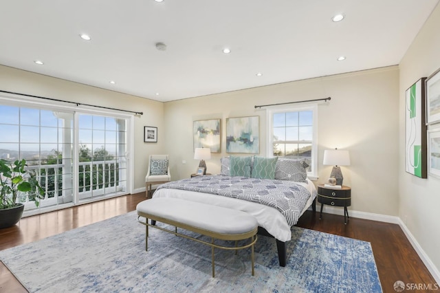 1475 Monterey Blvd, San Francisco, CA 94127 - bedroom with baseboards, access to exterior, wood finished floors, and recessed lighting