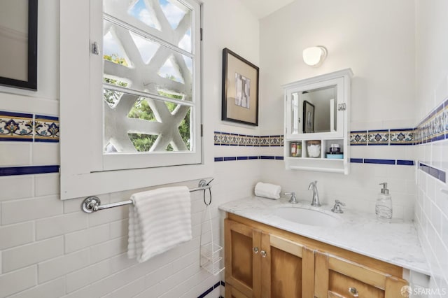 1475 Monterey Blvd, San Francisco, CA 94127 - bathroom featuring tile walls, vanity, and wainscoting