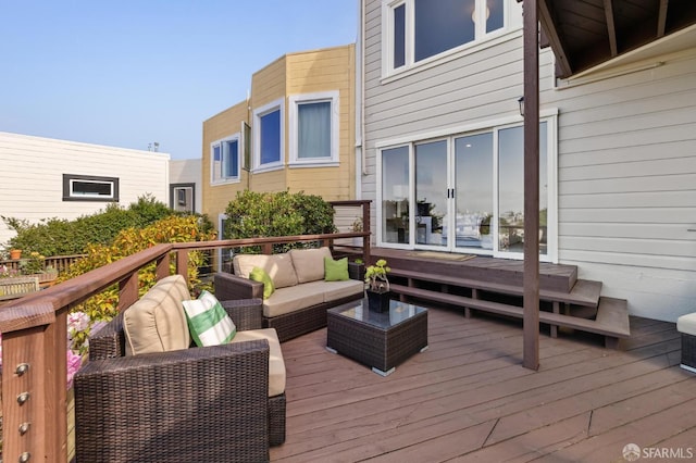 deck with an outdoor hangout area