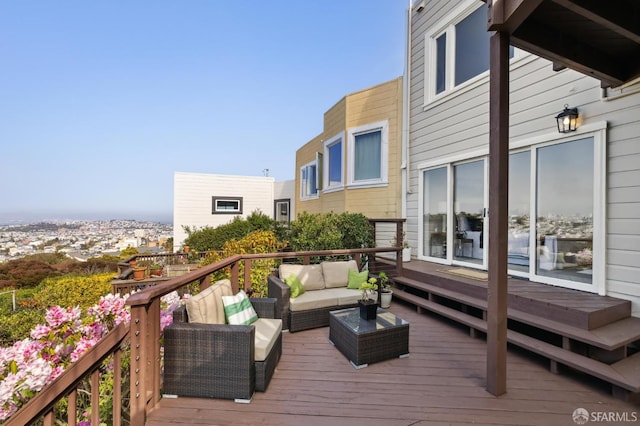 deck with an outdoor living space