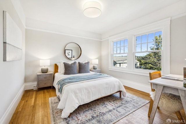 bedroom featuring light hardwood / wood-style floors