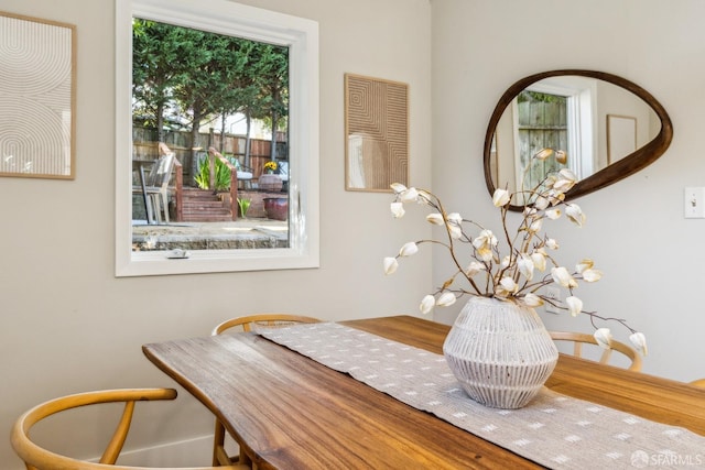 view of dining area