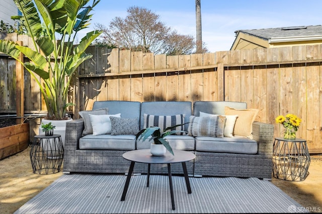 view of patio / terrace with an outdoor living space