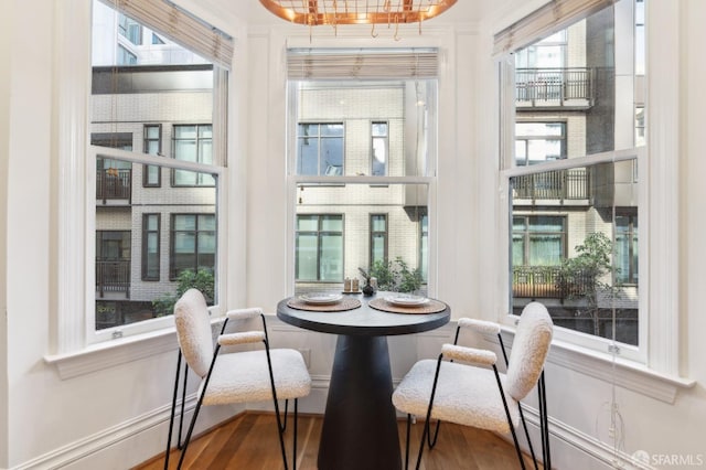 dining room featuring wood-type flooring