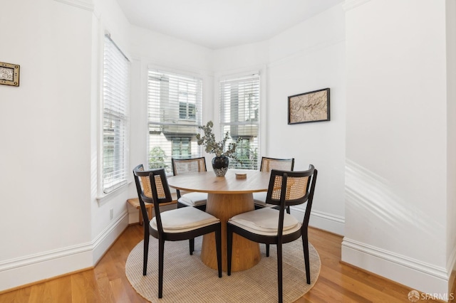 dining area featuring light hardwood / wood-style floors