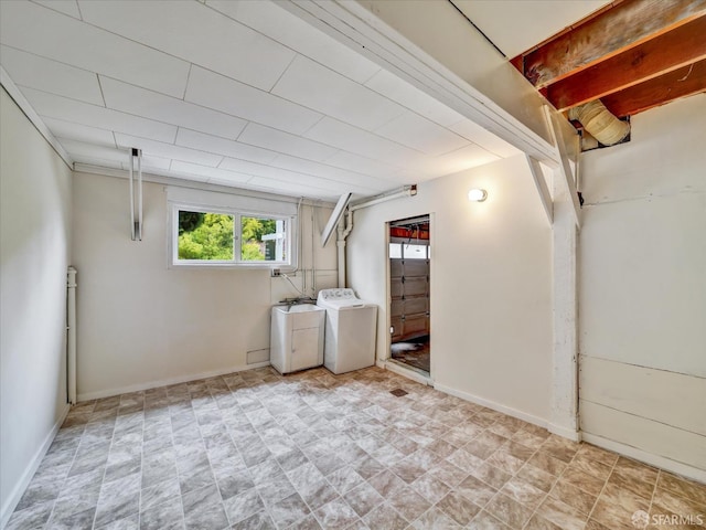 173 Warren Dr, San Francisco, CA 94131 - basement with separate washer and dryer and stone finish floors