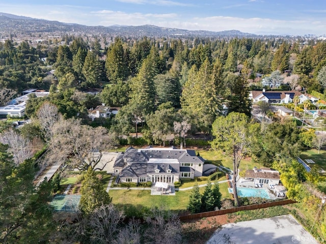 aerial view featuring a mountain view