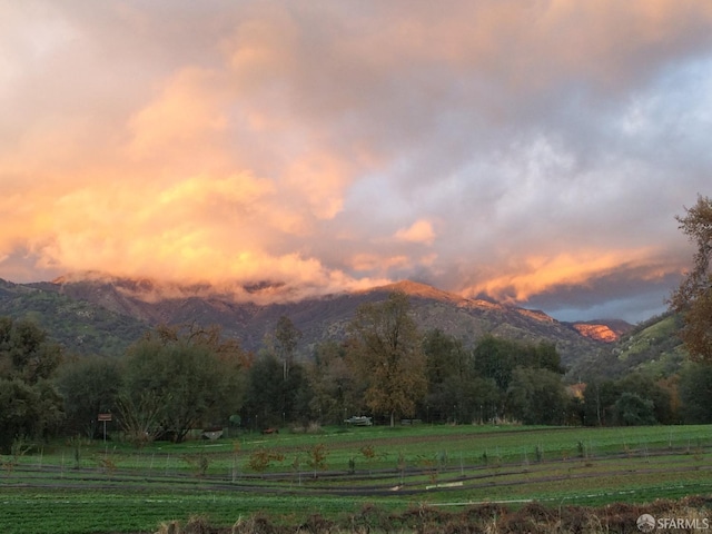 mountain view with a rural view