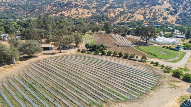 drone / aerial view with a rural view