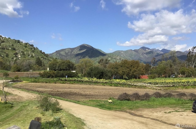 mountain view with a rural view